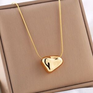 Gold Heart Pendant Necklace - Women Jewelry
